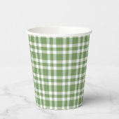 Gobelets En Papier Green White Plaid Pattern (Gauche)