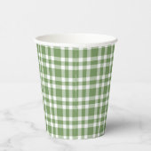 Gobelets En Papier Green White Plaid Pattern (Droite)