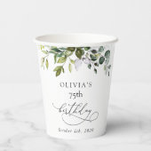 Gobelets En Papier Greenery, Eucalyptus Leaves, Boho, Birthday (Verso)
