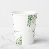 Gobelets En Papier Greenery Eucalyptus Mr & Mrs Heart Script Mariage (Gauche)
