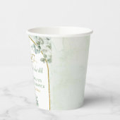 Gobelets En Papier Greenery Sage Storybook Baby shower tasse de papie (Gauche)