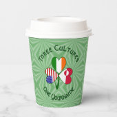 Gobelets En Papier Greenlander Irish USA Shamrock Personalized Text (Verso)