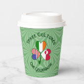 Gobelets En Papier Greenlander Irish USA Shamrock Personalized Text (Recto)