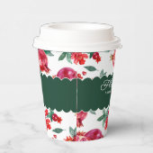 Gobelets En Papier Grenade verte et rouge Botanique Personnalisable (Droite)