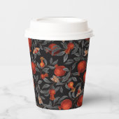 Gobelets En Papier Grenades et papillons Bella en rouge et gris (Recto)