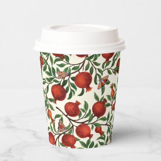 Gobelets En Papier Grenades et papillons Bella sur blanc (Gauche)