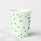 Gobelets En Papier Grenouille 1ère fête d'anniversaire Green Dots mig (Droite)