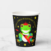 Gobelets En Papier Grenouille d'arbre d'anniversaire de Rockin avec g (Verso)