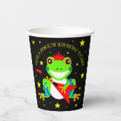 Gobelets En Papier Grenouille d'arbre d'anniversaire de Rockin avec g (Recto)