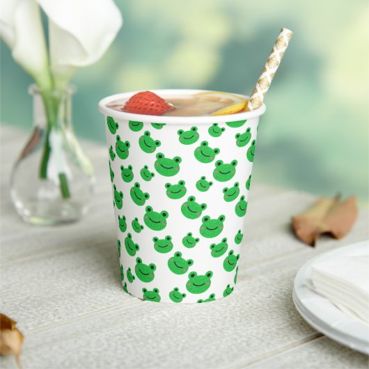 Gobelets En Papier Grenouille fête d'anniversaire Croaking Green Part (Insitu)