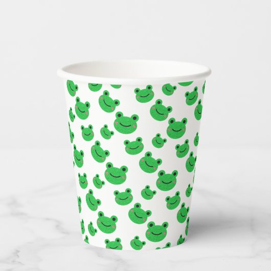 Gobelets En Papier Grenouille fête d'anniversaire Croaking Green Part (Recto)