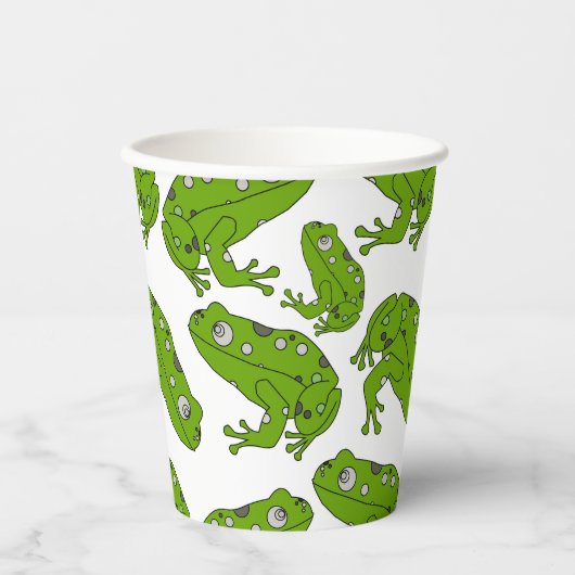 Gobelets En Papier Grenouille verte (Recto)