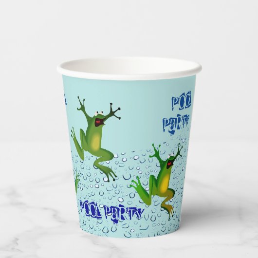 Gobelets En Papier Grenouilles du Pool Party (Verso)