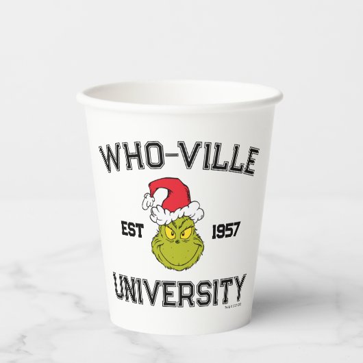 Gobelets En Papier Grille | Who-ville University Est 1957 (Recto)