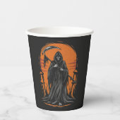 Gobelets En Papier Grim Reaper Cartoon in Sunset Graveyard (Recto)
