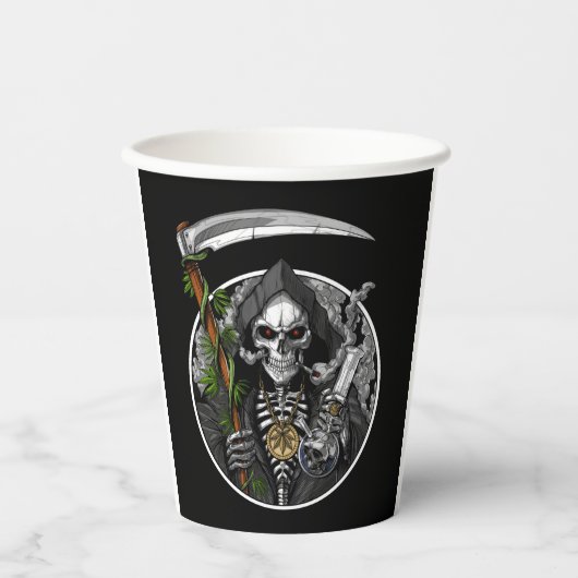 Gobelets En Papier Grim Reaper Fumer Weight Tasse de papier (Recto)