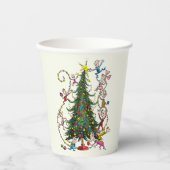 Gobelets En Papier Grinch Classique | Sapin de Noël (Recto)