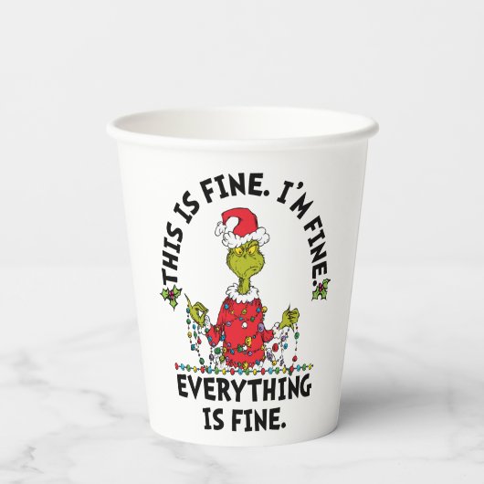 Gobelets En Papier Grinch | Everything is Fine (Verso)