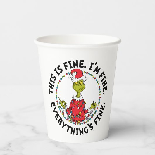 Gobelets En Papier Grinch | Everything's Fine (Verso)