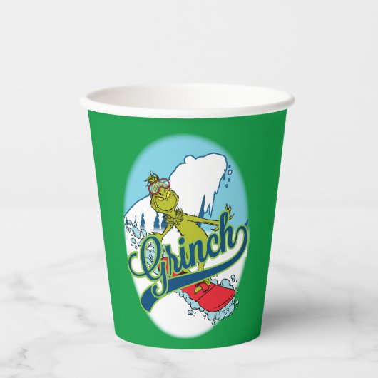 Gobelets En Papier Grinch Snowboard (Recto)