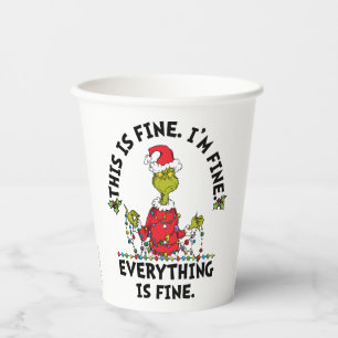 Gobelets En Papier Grinch Tout va bien
