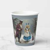 Gobelets en papier gris Alice d'hiver (Recto)