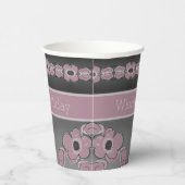 Gobelets En Papier Gris Et Rosé Rose (Droite)