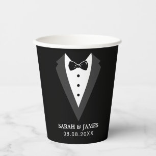 Gobelets En Papier Groomsmen noir drôle tasse de papier