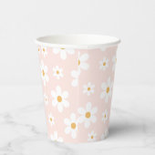 Gobelets En Papier Groovy Rétro Daisy Rose (Droite)