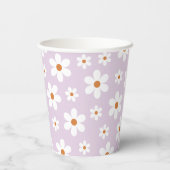 Gobelets En Papier Groovy Retro Daisy Violet (Verso)