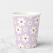 Gobelets En Papier Groovy Retro Daisy Violet (Gauche)
