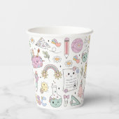 Gobelets En Papier Groovy School Design Theme (Verso)