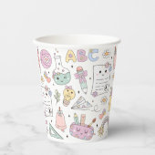 Gobelets En Papier Groovy School Design Theme (Recto)