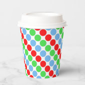 Gobelets En Papier Grosse pois multicolore années rétro (Recto)