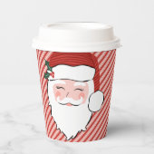Gobelets En Papier Grosses tasses de papier de Noël visage Père Noël (Recto)