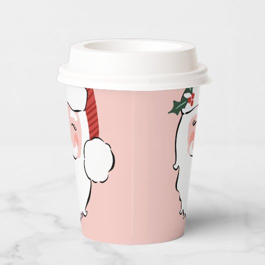 Gobelets En Papier Grosses tasses de papier de Noël visage Père Noël (Droite)