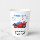 Gobelets En Papier Grossissant Deux Enfants Rapides De 2E Anniversair (Verso)