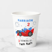 Gobelets En Papier Grossissant Deux Enfants Rapides De 2E Anniversair (Recto)