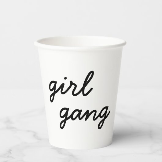 Gobelets En Papier groupe de filles mignon script féministe moderne p (Recto)