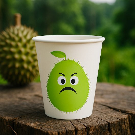 Gobelets En Papier Grumpy Fuzzy Pear Visage Fruit drôle Caractère