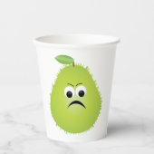 Gobelets En Papier Grumpy Fuzzy Pear Visage Fruit drôle Caractère (Recto)