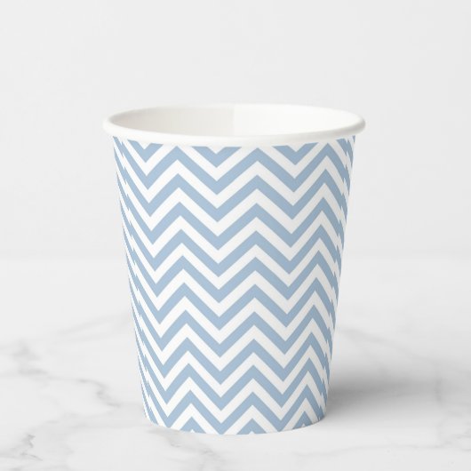 Gobelets En Papier Grunge bleu clair texturé Chevron (Gauche)