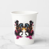 Gobelets En Papier Guerrier équitation cheval en aquarelle (Recto)