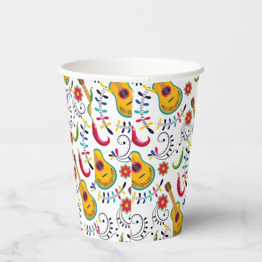 Gobelets En Papier Guitares Motifs d'art populaire mexicain (Droite)