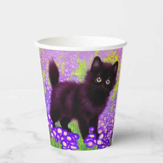 Gobelets En Papier Gustav Klimt Black Kitten (Recto)