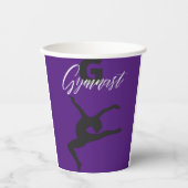 Gobelets En Papier Gymnastique Monogramme G est pour Gymnaste (Recto)