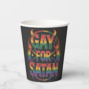 Gobelets En Papier Hail Gay Satan Rainbow Baphomet Devil Goat LGBTQ