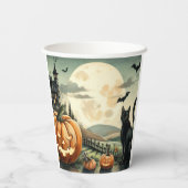 Gobelets En Papier Halloween/Automne/Automne/citrouille/chat (Verso)
