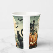 Gobelets En Papier Halloween/Automne/Automne/citrouille/chat (Gauche)