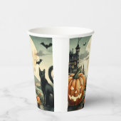 Gobelets En Papier Halloween/Automne/Automne/citrouille/chat (Droite)